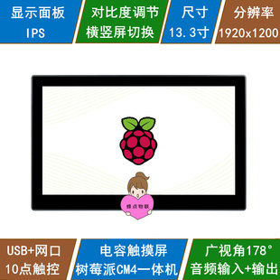 多操作系统上网 IPS平板电脑 13.3寸电容触摸屏一体机 树莓派CM4