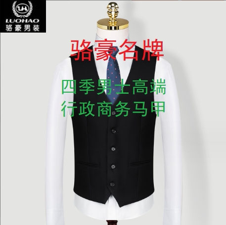 骆豪男装男马甲修身公室文员酒店前台马甲男士行政商务工作马甲