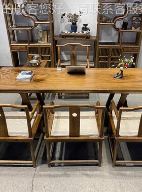 实大板整块原木茶胡桌茶台92813桃木木案办公桌餐桌书桌画原木