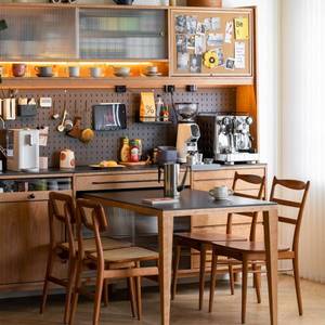 日式实木餐边柜樱桃木储物柜餐桌一体柜收纳柜岩板小户型一体靠墙