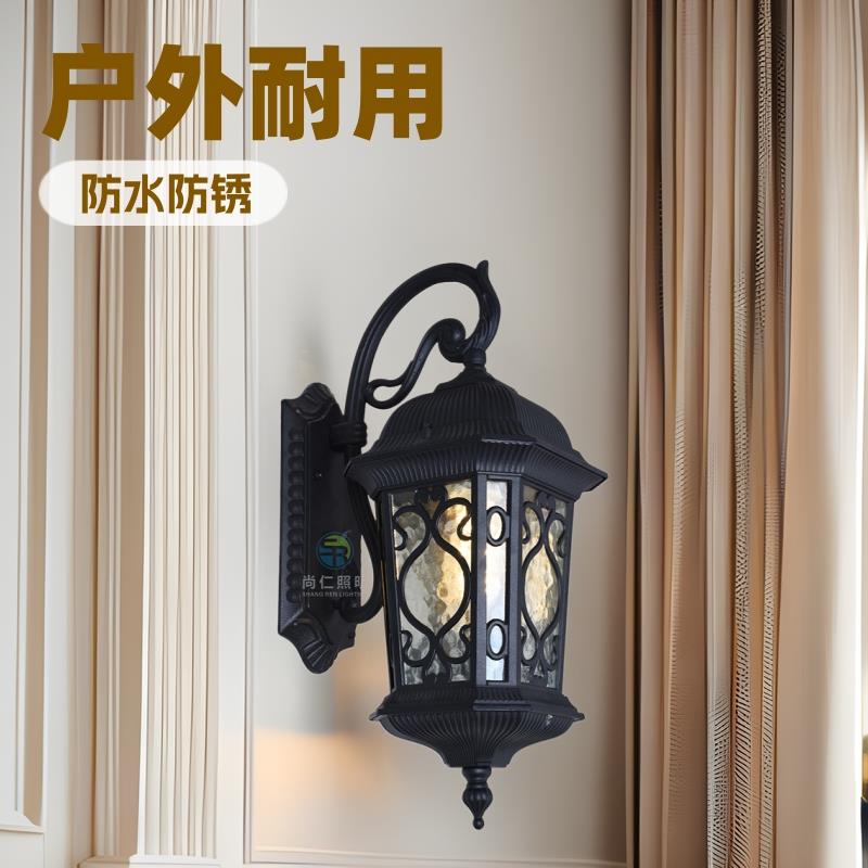 阳台走廊过道壁灯别墅大门墙壁灯中式户外防水防锈庭院灯庭院装饰