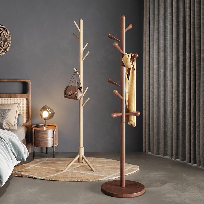 实木衣帽架落地卧室内置物客厅挂衣服架子家用单杆立式简易挂陶琪