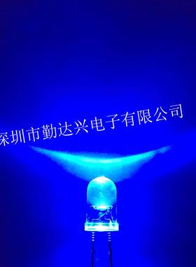 高亮f4蓝发蓝雾状4MM蓝灯短脚蓝色指示灯直插led灯珠发光二极管