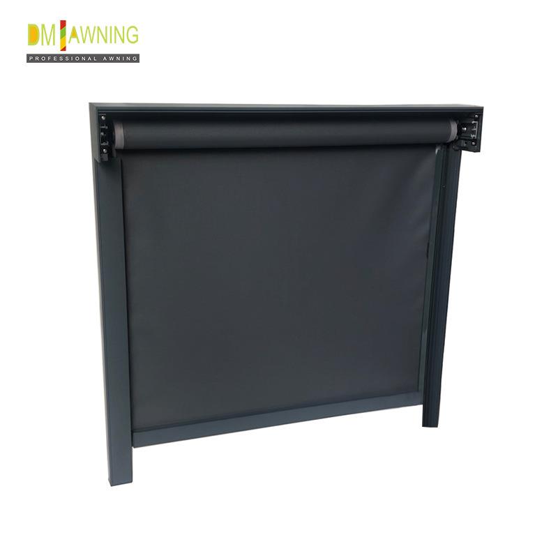 电动户外伸缩式保护侧轨道拉链面料卷帘遮光帘