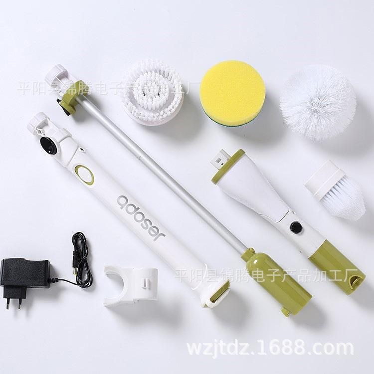 新款电动清洁刷充电旋转拖把家用长柄弯头浴室刷懒人清洁套装