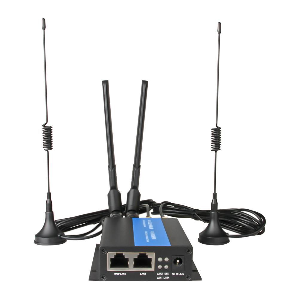 4g工业路由器232/485串口通信插卡式移动全网通百兆双网口