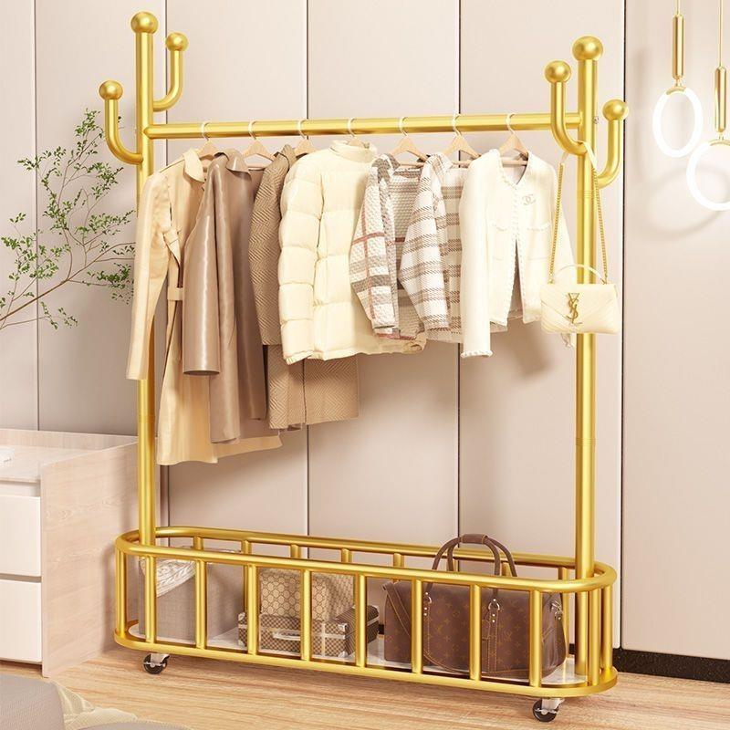 落地立式阳台晾衣架加粗加厚可移动挂衣架家用卧室简易轻奢衣帽架