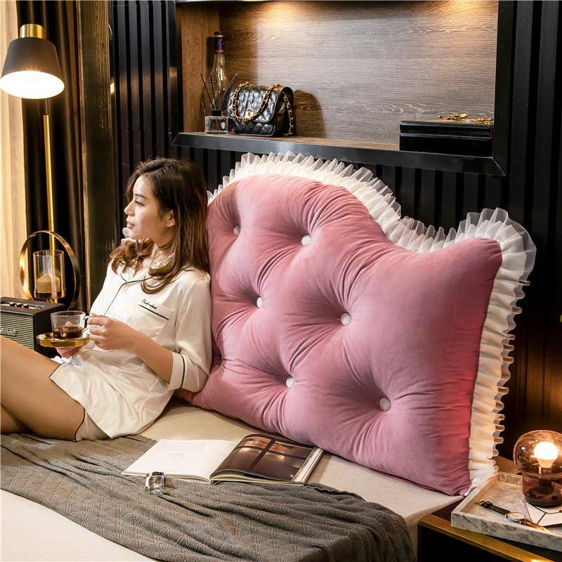 床头靠垫靠枕韩版轻奢款公主靠背水晶绒抱枕可拆洗可拍一件