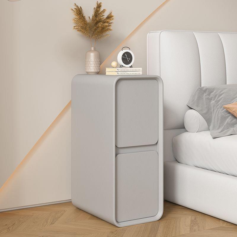 轻奢实木床头柜奶油风简约现代小型家用卧室床边柜20cm夹缝超窄柜