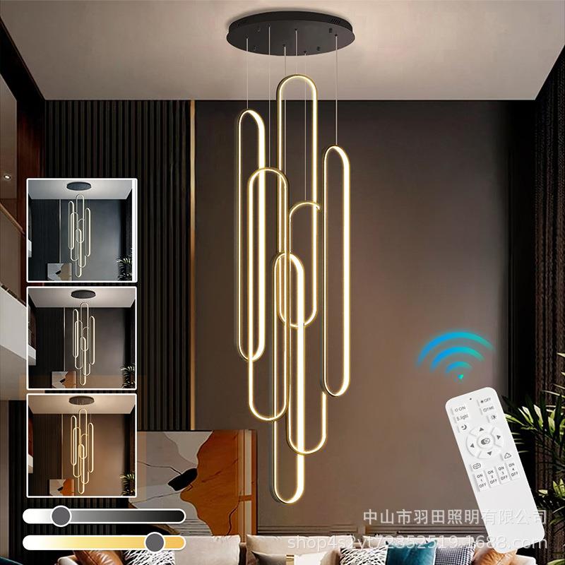 极简楼梯灯长吊灯复式楼现代简约轻奢创意别墅loft公寓客厅灯大灯