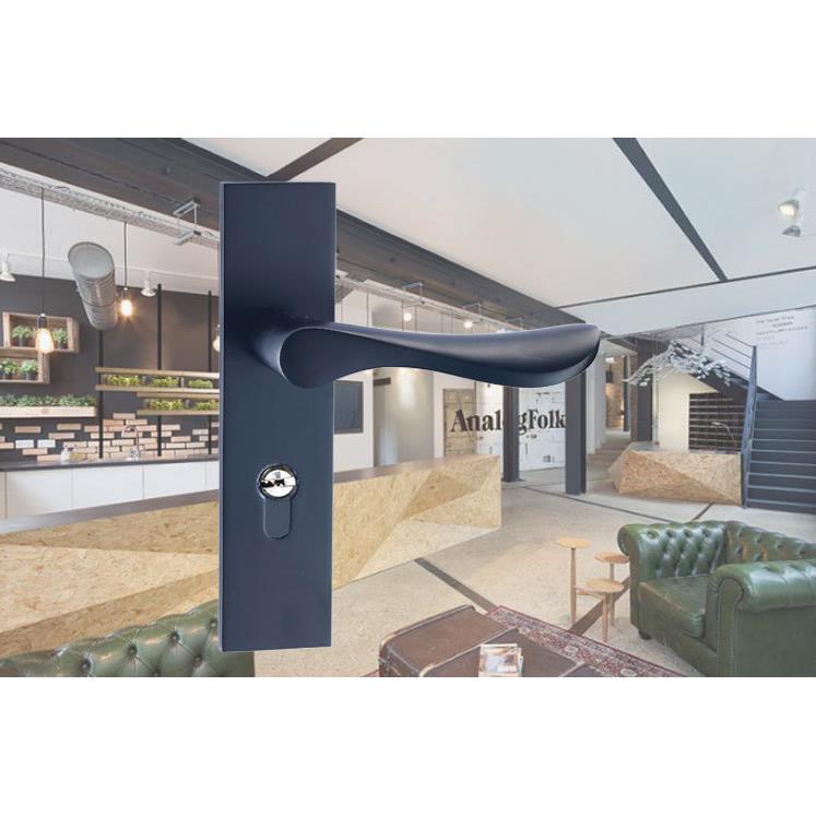 温州锁具简约卫生间室内卧室太空铝黑色门锁B2-035-02