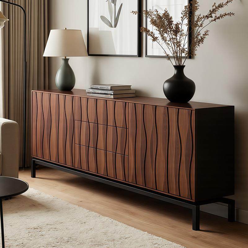 设计师款高端中古风实木餐边柜客厅餐边储物柜靠墙边柜厨房置物柜