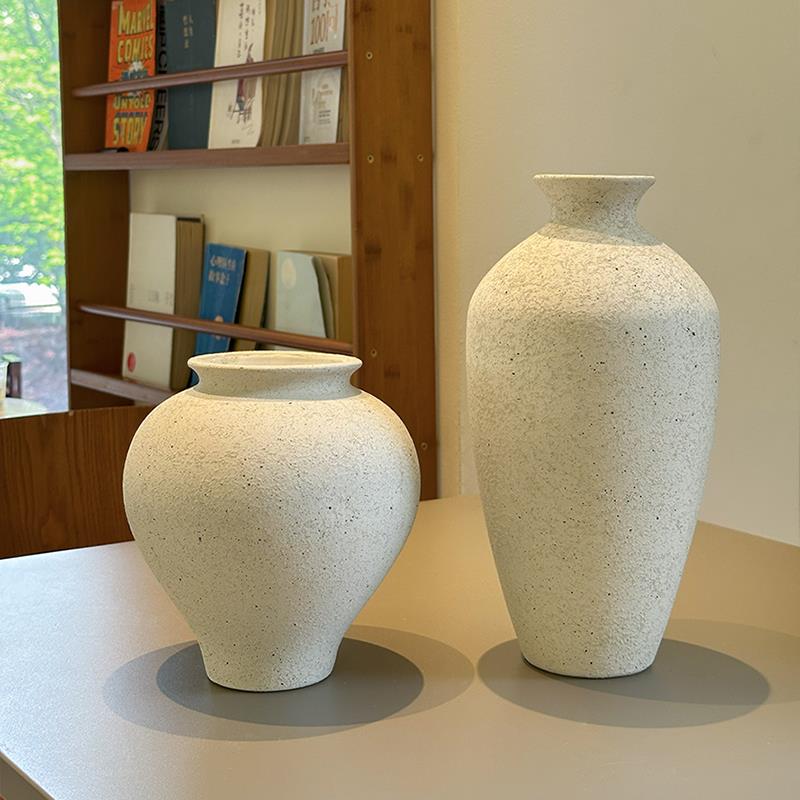 侘寂风花瓶摆件客厅插花复古景德镇陶瓷大花瓶陶罐桌面装饰品摆设