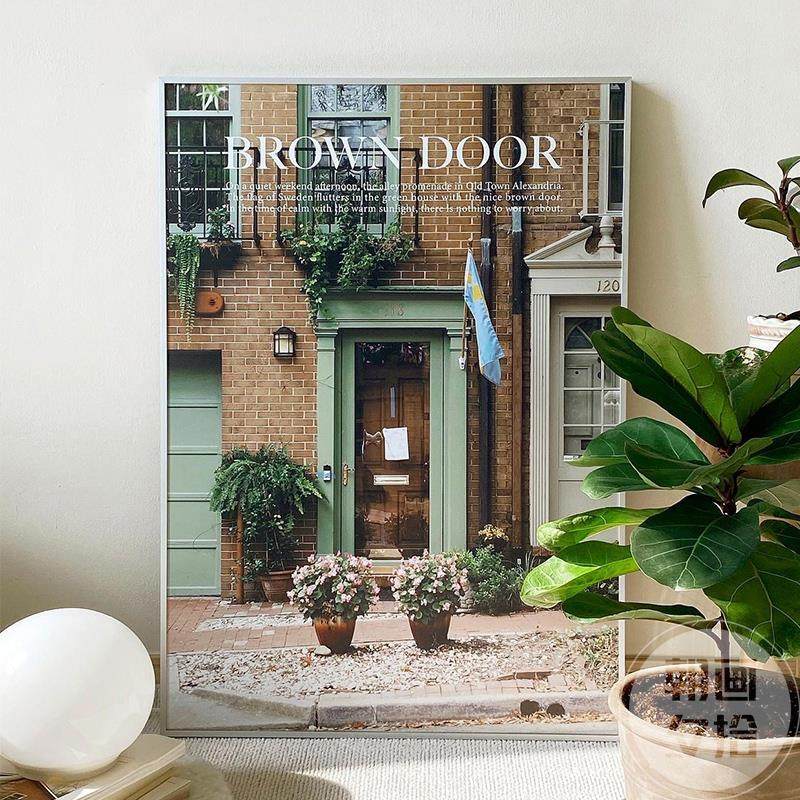 绿色大门 巴黎街景 复古浪漫法式摄影艺术海报 哑光纸质ins装饰画