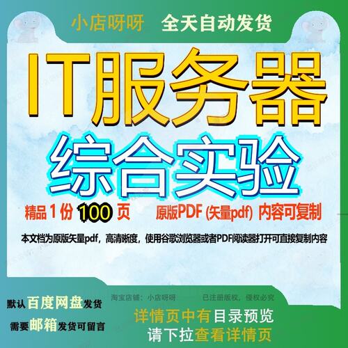 IT服务器综合实验100页 综合资料实验文档服务器优质可复制文档