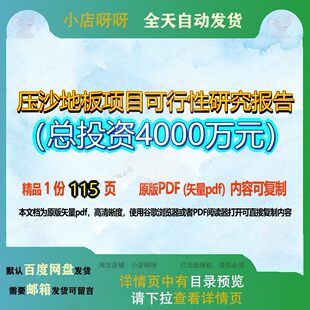 压沙地板项目可行性研究报告（总投资4000万元）115页 项目报告