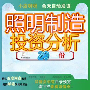 照明制造投资分析项目报告目报建设设报工厂厂投设投厂项器投LED