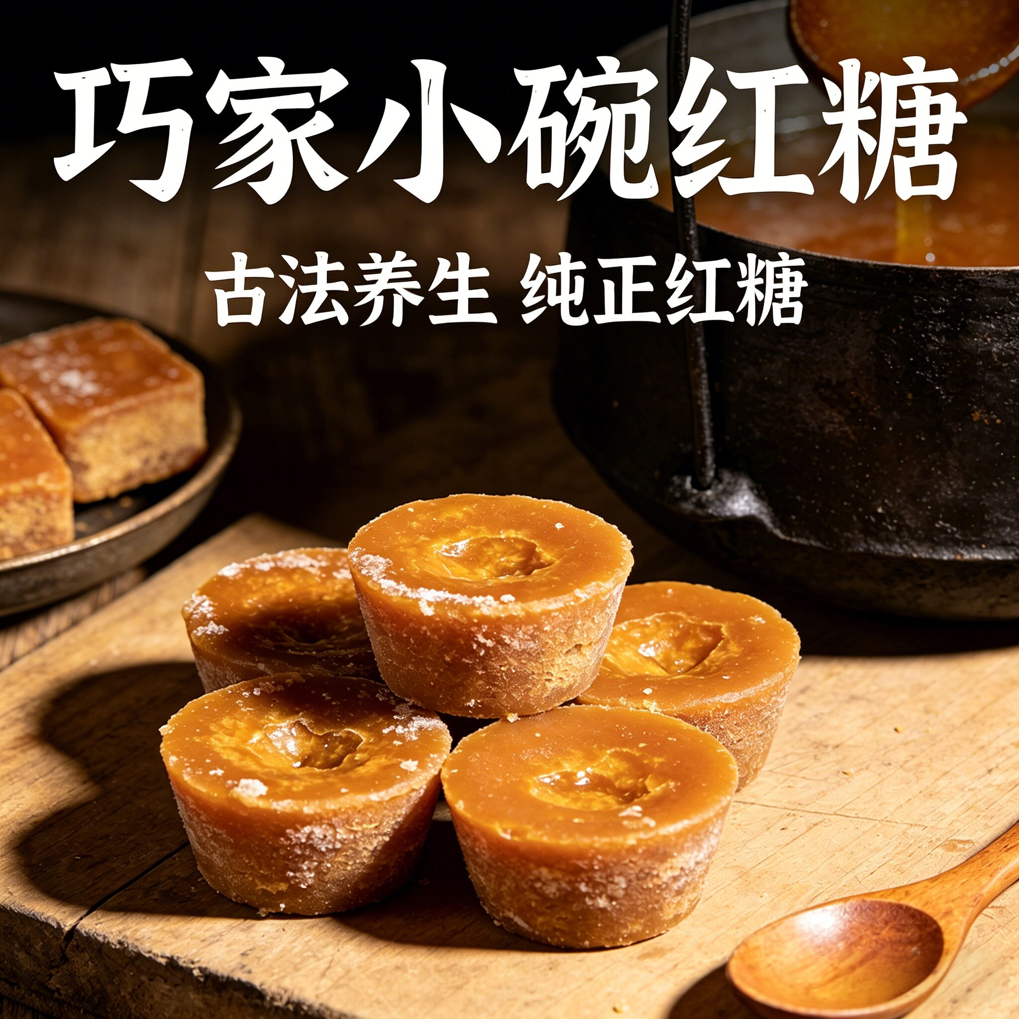 云南巧家小碗红糖纯甘蔗熬制古法红糖独立小包装产妇月子补气养血