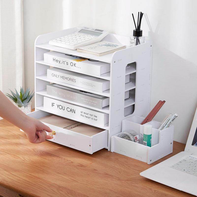 a4办公室大容量文件收纳盒多层桌面工位文件框办公桌带抽屉置物架,收纳整理,桌面收纳盒,淘宝优惠券,粉丝福利购,淘宝优惠卷