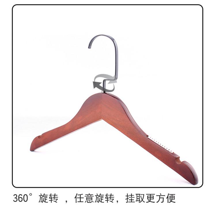 服装店防滑植绒木衣架无痕木制衣服架木头裤夹木质女款衣撑子包