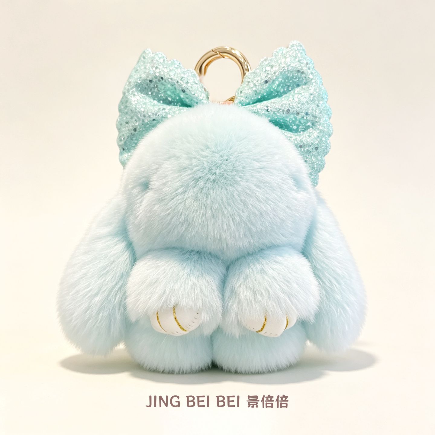 景倍倍真獭兔毛绒蝴蝶结小兔子图片