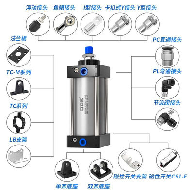 2小型气动SC标准气缸大全8SC3X40X50X63X0X100X125X160X200-S带磁