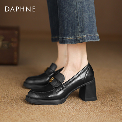达芙妮高跟鞋女粗跟单鞋2025新款
