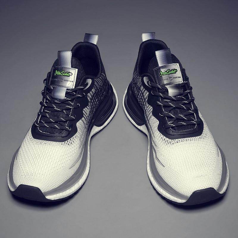 高档男鞋春夏季透气网面运动鞋男款品牌软底防臭飞织鞋休闲旅游鞋