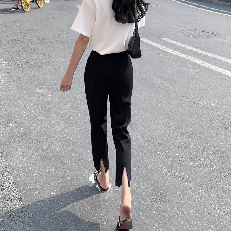 西装裤子女春秋2026新款九分高腰显瘦小脚黑色休闲烟管裤直筒夏季