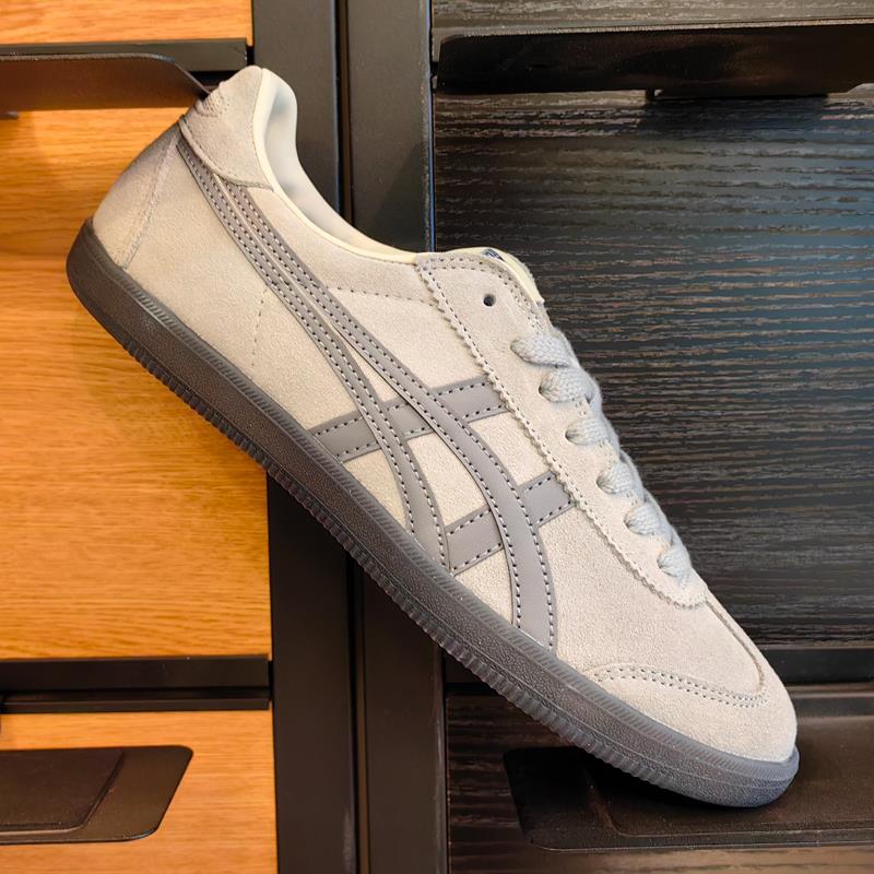 虎冢鞋皮面tiger德训鞋男鞋时尚中灰色反绒皮休闲板鞋百搭轻便潮