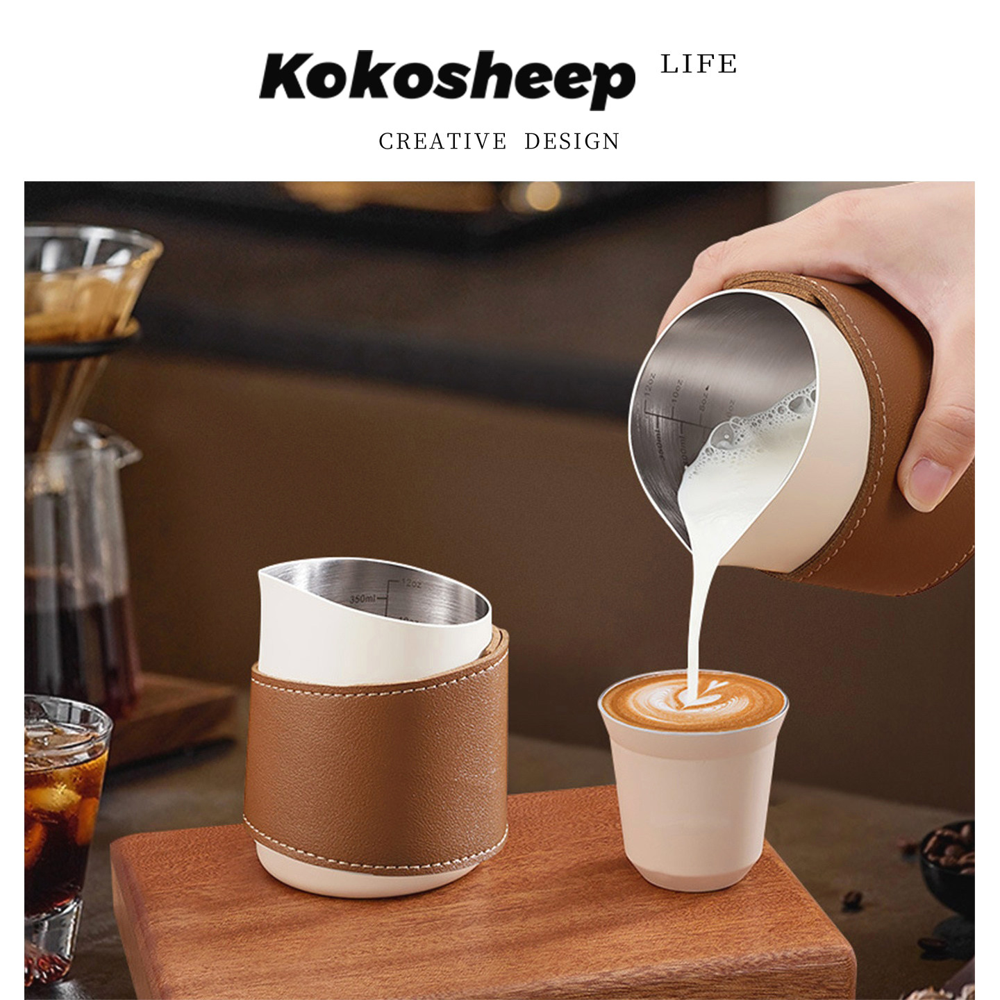 KoKosheep打奶缸不锈钢拉花杯轰图片