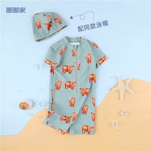 宝宝泳装连体婴儿泳衣网红2023女童游泳衣男童游泳衣服儿童服装夏