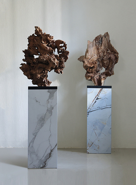 侘寂风枯木雕塑艺术造型新中式桌面摆件玄关茶室风化木雕落地摆件