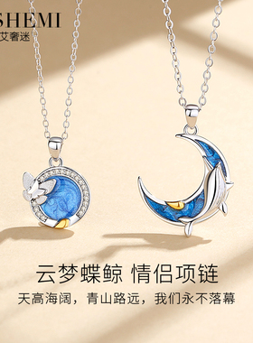 情侣项链一对情侣款纯银女款轻奢小众男士2023新款爆款高级设计感