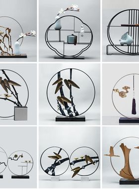 现代中式客厅电视柜创意工艺品摆设 书H房禅意摆件 家居玄关装饰