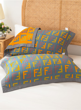 新款加大加厚5585成人高档枕巾一对H装精梳棉纱布全棉单人枕头