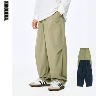 凉感速干童装 裤 男童春夏季 工装 子 军绿色日系薄款 藏青儿童休闲长裤