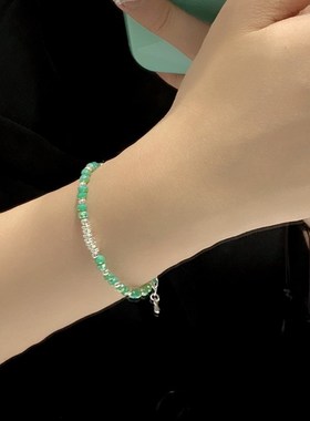 简约碎银子串珠珍珠手链女轻奢高级感时尚气质个性百Y搭精致手饰