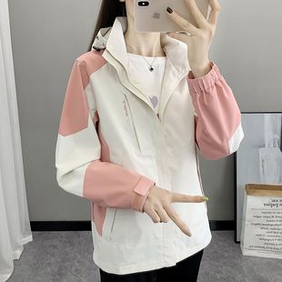 白色春季春秋防风新型女款衣百搭春秋外套女冲锋衣外套Y2024新款
