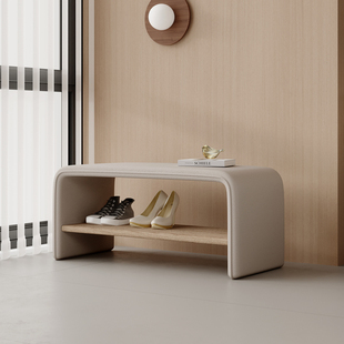 高端入户门实木换鞋凳门口家用鞋柜坐凳一体玄关长条凳试衣间凳子