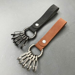 设计感小众金属个性钥匙扣男女高档挂件复古O钥匙套绳弹簧钥匙圈