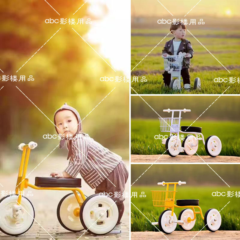 儿童摄影道具影楼拍照道具展会新款外景主题单车儿童脚踏车道具