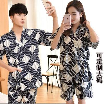 式风情7149侣款和桑睡衣服1749汗蒸服纯棉拿堂温泉浴澡袍男日女按