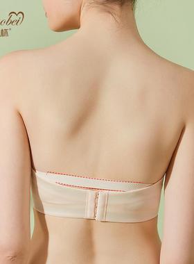 B8276无上肩带内衣女聚小拢防滑托胸加抹厚胸式裹胸贴婚纱用隐形