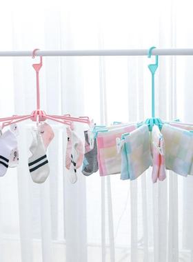 多能功晒衣架夹家用伞形毛巾晾衣架多子可折叠宝宝婴儿衣物晒YGH
