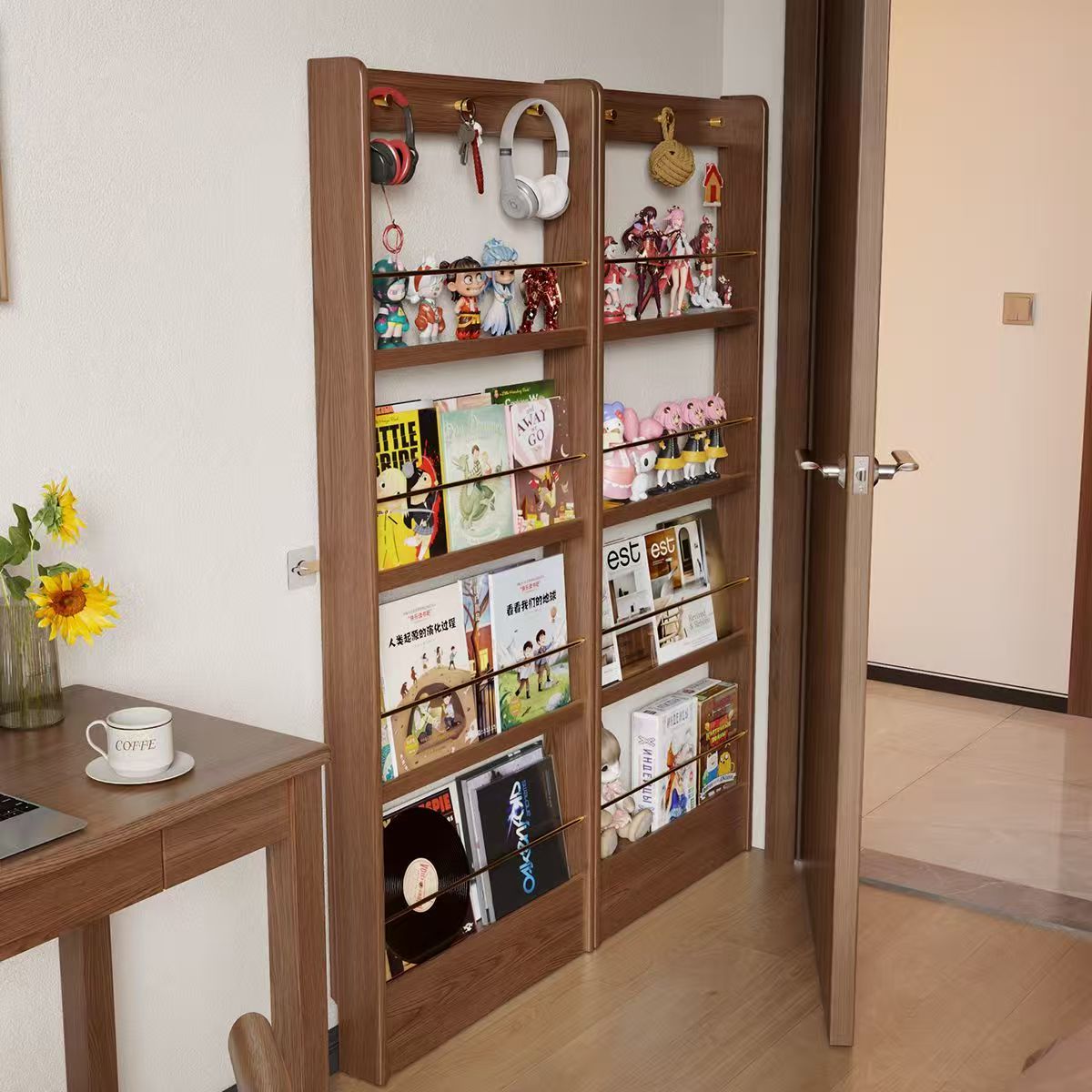 【超薄书架必选】门后隐藏书架