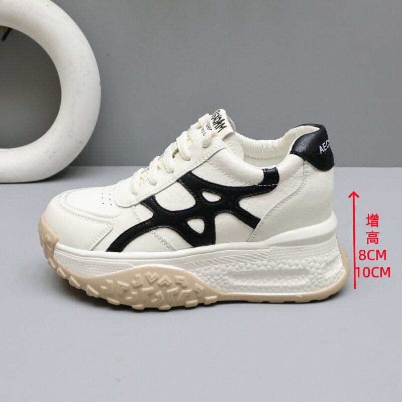 厚底德训鞋子小个子内增高女鞋8-10CM休闲鞋女2026新款老爹运动鞋