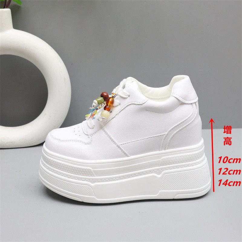 内增高小白鞋女12厘米2025秋新款厚底鞋百搭小个子松糕休闲鞋板鞋