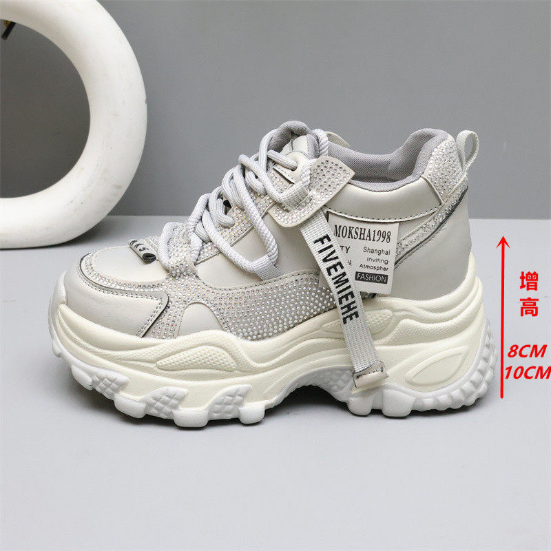 8-10cm隐形内增高老爹鞋女2026春季新款鞋子透气学生休闲运动鞋女
