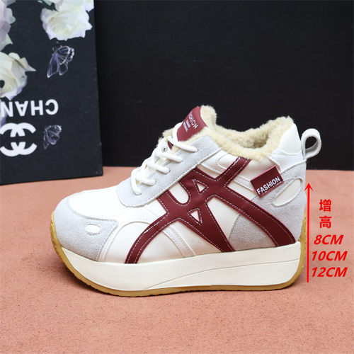 2025冬季加绒德训鞋女内增高8cm